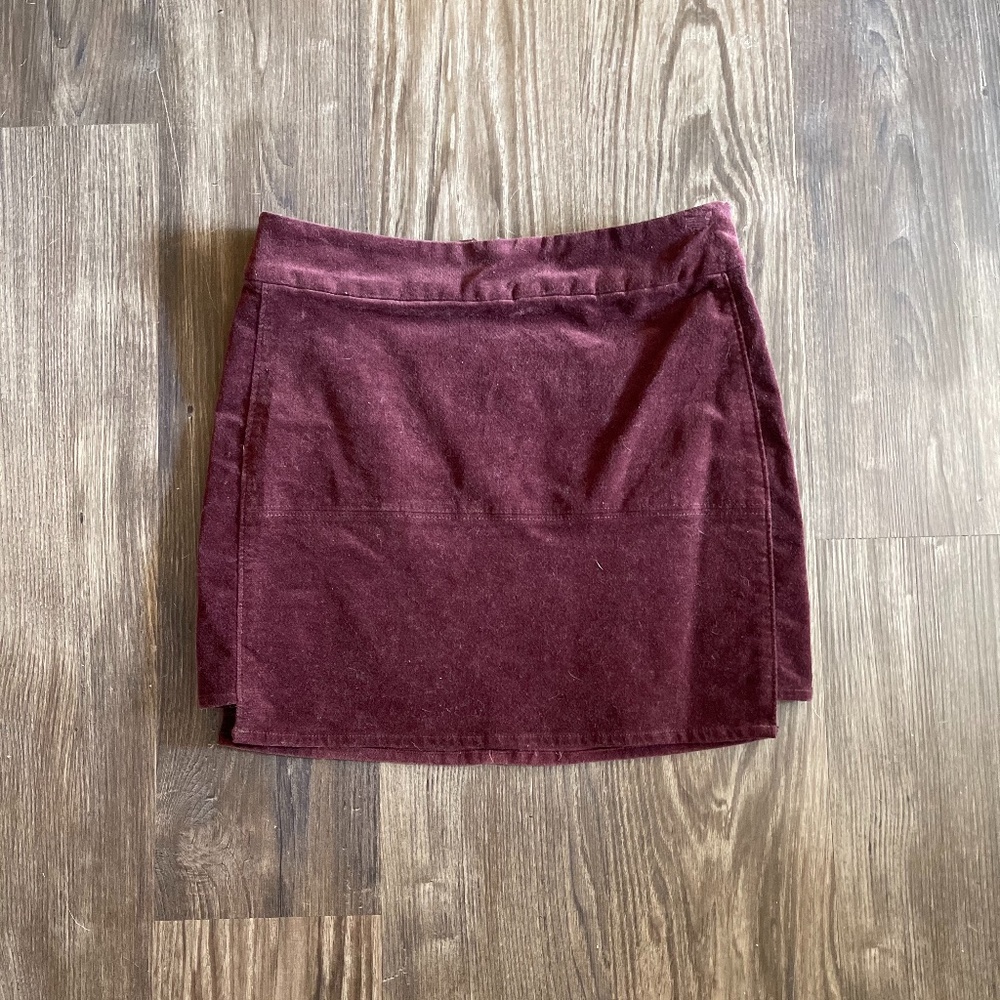 Maroon Velvet Skirt (Size Small)